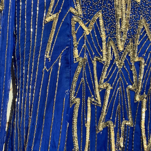 🎉HOST PICK🎉✨VINTAGE✨Silk Beaded Tunic, Size S - Picture 8 of 10